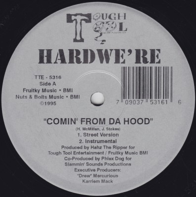 Hardwe’re – Comin’ From Da Hood / Intimidation (VLS) (1995) (FLAC + 320 kbps)