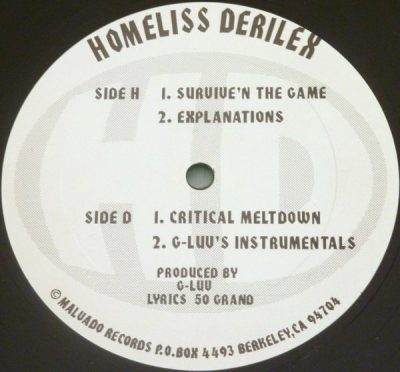 Homeliss Derilex – Survive’n The Game EP (Vinyl) (1995) (FLAC + 320 kbps)