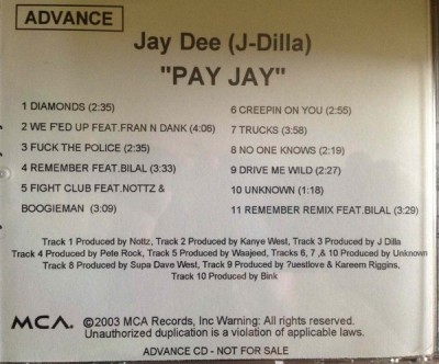 J Dilla ‎- Pay Jay (Promo CD) (2003) (320 kbps)