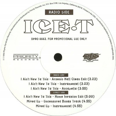 Ice-T – I Ain't New Ta This (Promo VLS) (1993) (FLAC + 320 kbps)