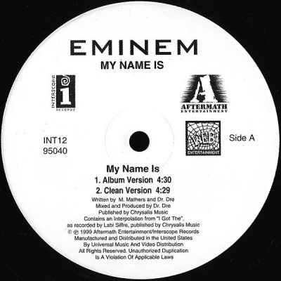 Eminem – My Name Is (1999) (VLS) (FLAC + 320 kbps)