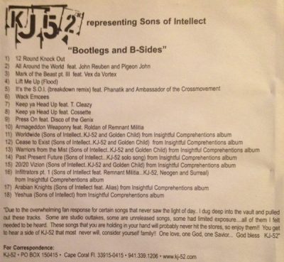 KJ-52 – Bootlegs And B-Sides (Promo CD) (2001) (FLAC + 320 kbps)