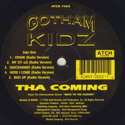 Gotham Kidz – Tha Coming EP (Vinyl) (1996) (FLAC + 320 kbps)