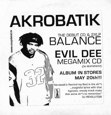 Akrobatik – Balance (Evil Dee Megamix) (2003) (CD) (FLAC + 320 kbps)