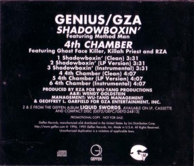 GZA – Shadowboxin’ / 4th Chamber (1996) (Promo CDM) (FLAC + 320 kbps)