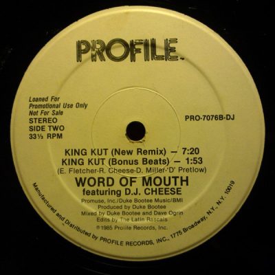 Word Of Mouth Featuring D.J. Cheese – King Kut (VLS) (1985) (FLAC + 320 kbps)