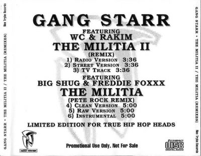 Gang Starr – The Militia II (Remix) (Promo CDS) (1998) (320 kbps)