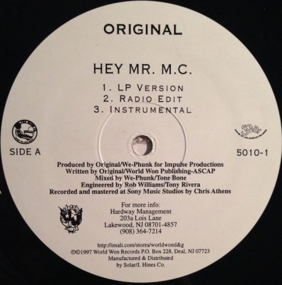 Original – Hey Mr. M.C. (VLS) (1997) (FLAC + 320 kbps)