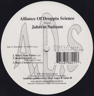 Jaheem Sadaam – Alliance Of Droppin Science EP (Vinyl) (1998) (FLAC + 320 kbps)