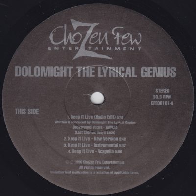 Dolomight The Lyrical Genius – Keep It Live (VLS) (1996) (FLAC + 320 kbps)