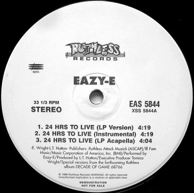 Eazy-E – 24 Hrs To Live (VLS) (1998) (FLAC + 320 kbps)
