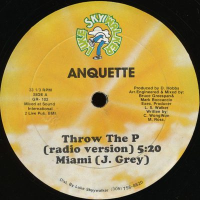 Anquette / J. Grey – Throw The P / Miami (VLS) (1986) (FLAC + 320 kbps)