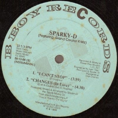 Sparky D – I Can’t Stop / Changes (In Love) (VLS) (1988) (FLAC + 320 kbps)