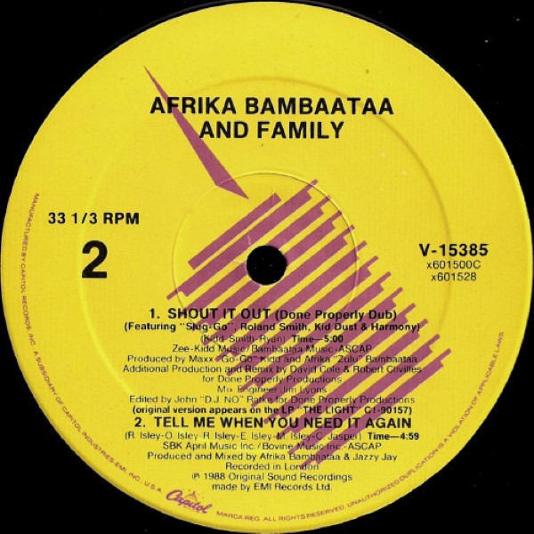 Afrika Bambaataa & Family - Shout It Out (VLS) (1988) (FLAC + 320 Kbps)