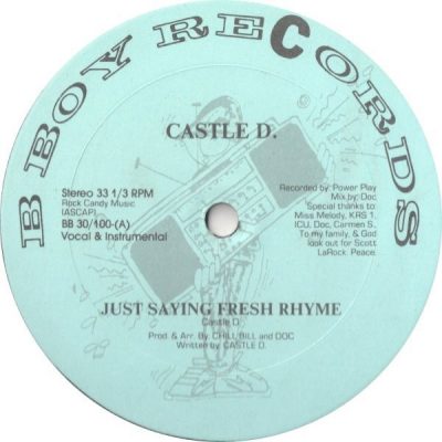 Castle D. – Just Saying Fresh Rhyme (VLS) (1988) (FLAC + 320 kbps)