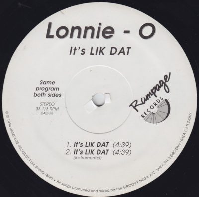 Lonnie-O – It’s Lik Dat (VLS) (1994) (FLAC + 320 kbps)