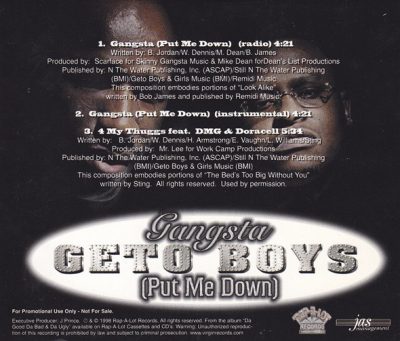 Geto Boys – Gangsta (Put Me Down) (Promo CDS) (1998) (320 kbps)