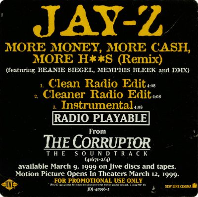 Jay-Z – More Money More Cash More H**S (Remix) (Promo CDS) (1999) (FLAC + 320 kbps)