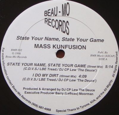 Mass Kunfusion – State Your Name, State Your Game / I Do My Dirt (VLS) (1996) (VBR V0)