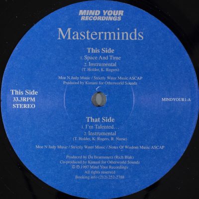 Masterminds – Space And Time / I’m Talented… (VLS) (1997) (VBR V0)