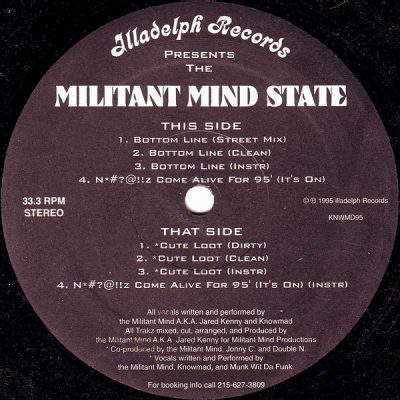 Militant Mind State – Bottom Line / Cute Loot (VLS) (1995) (VBR V0)