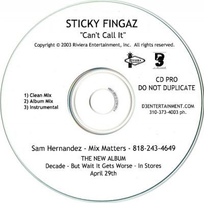 Sticky Fingaz – Can’t Call It (Promo CDS) (2003) (FLAC + 320 kbps)