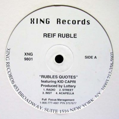 Reif Ruble – Rubles Quotes / Hip-Hop (Bronx Keep Creatin’ It) (VLS) (1998) (VBR V0)