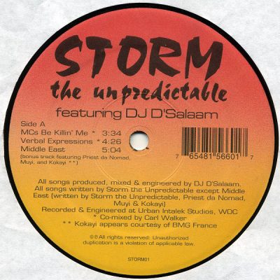 Storm The Unpredictable – MCs Be Killin’ Me (VLS) (1997) (VBR V0)