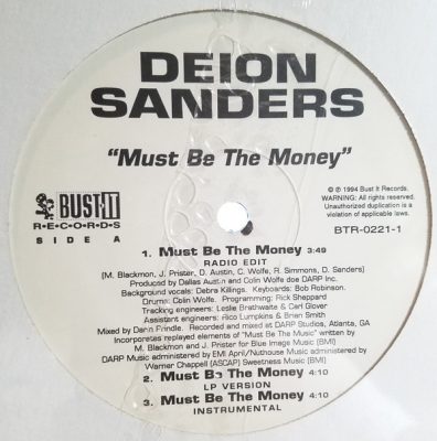 Deion Sanders – Must Be The Money (VLS) (1994) (FLAC + 320 kbps)