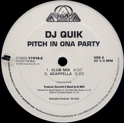DJ Quik – Pitch In Ona Party (VLS) (2000) (FLAC + 320 kbps)