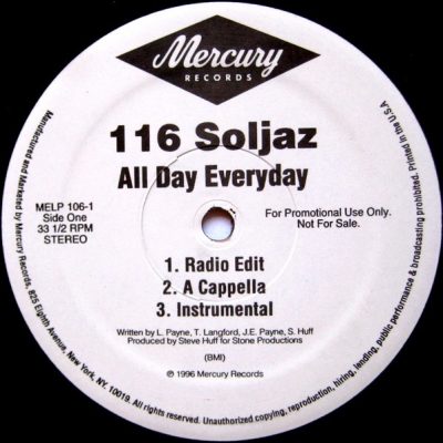 116 Soljaz – All Day Everyday / Ghetto Heaven (Promo VLS) (1996) (FLAC + 320 kbps)