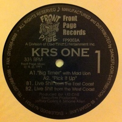 KRS-One – Big Timer (VLS) (1995) (320 kbps)