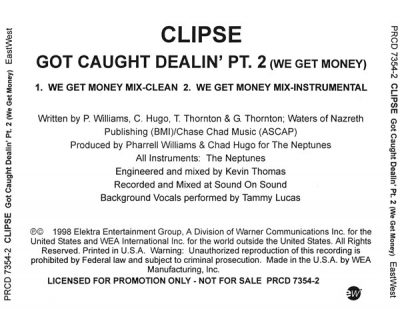 Clipse – Got Caught Dealin’ Pt. 2 (We Get Money) (Promo CDS) (1998) (FLAC + 320 kbps)