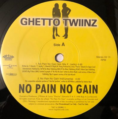 Ghetto Twiinz – No Pain No Gain / Soldier Song (VLS) (1998) (FLAC + 320 kbps)
