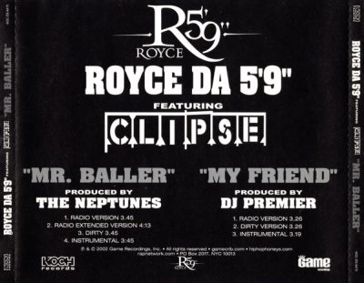 Royce Da 5’9” – Mr. Baller / My Friend (Promo CDS) (2002) (FLAC + 320 kbps)