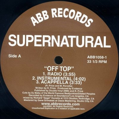 Supernatural – Off Top / S.P.I.T. (WEB Single) (2004) (320 kbps)