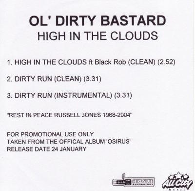 Ol’ Dirty Bastard – High In The Clouds (Promo CDS) (2005) (FLAC + 320 kbps)