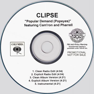 Clipse – Popular Demand (Popeyes) (Promo CDS) (2009) (FLAC + 320 kbps)