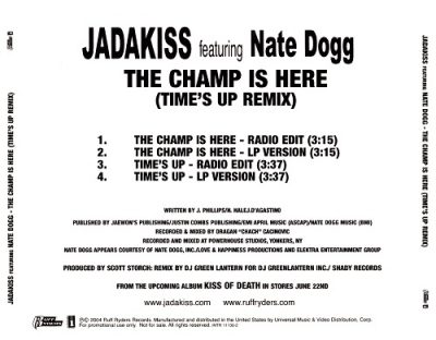 Jadakiss – The Champ Is Here (Time’s Up Remix) (Promo CDS) (2004) (FLAC + 320 kbps)