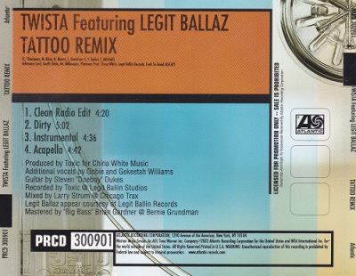 Twista – Tattoo (Remix) (Promo CDS) (2002) (FLAC + 320 kbps)