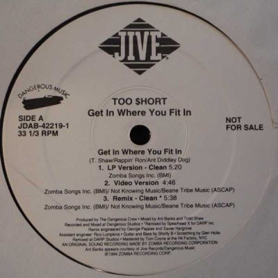 Too Short – Get In Where You Fit In (Promo VLS) (1994) (FLAC + 320 kbps)
