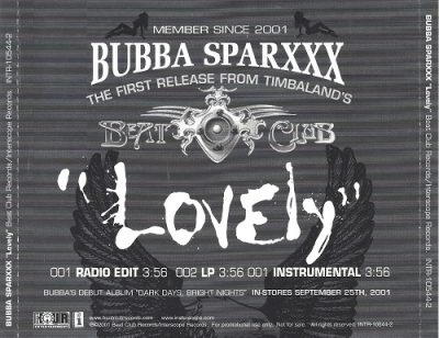 Bubba Sparxxx – Lovely (Promo CDS) (2001) (FLAC + 320 kbps)
