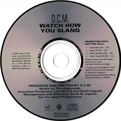 O.C.M. – Watch How You Slang (Promo CDS) (1994) (FLAC + 320 kbps)