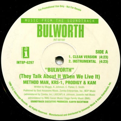 Method Man, KRS-One, Prodigy & Kam – Bulworth (They Talk About It When We Live It) (Promo VLS) (1998) (FLAC + 320 kbps)