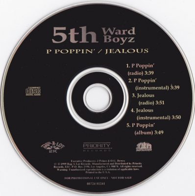 5th Ward Boyz – P Poppin’ / Jealous (Promo CDS) (1999) (FLAC + 320 kbps)