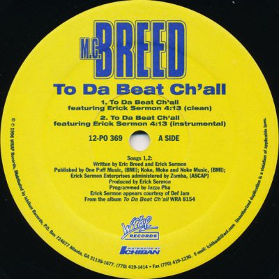 MC Breed – To Da Beat Ch’all (VLS) (1996) (FLAC + 320 kbps)