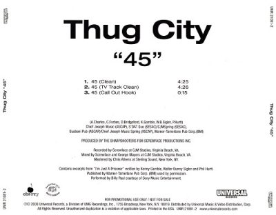 Thug City – 45 (Promo CDS) (2003) (FLAC + 320 kbps)