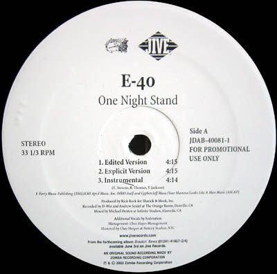 E-40 – One Night Stand / Gasoline (Promo VLS) (2003) (FLAC + 320 kbps)