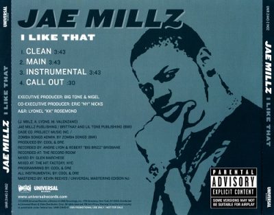 Jae Millz – I Like That (Promo CDS) (2005) (FLAC + 320 kbps)