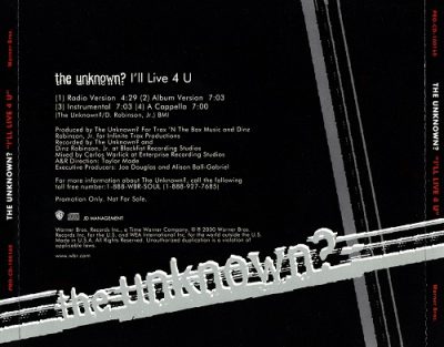 The Unknown? – I’ll Live 4 U (Promo CDS) (2000) (FLAC + 320 kbps)